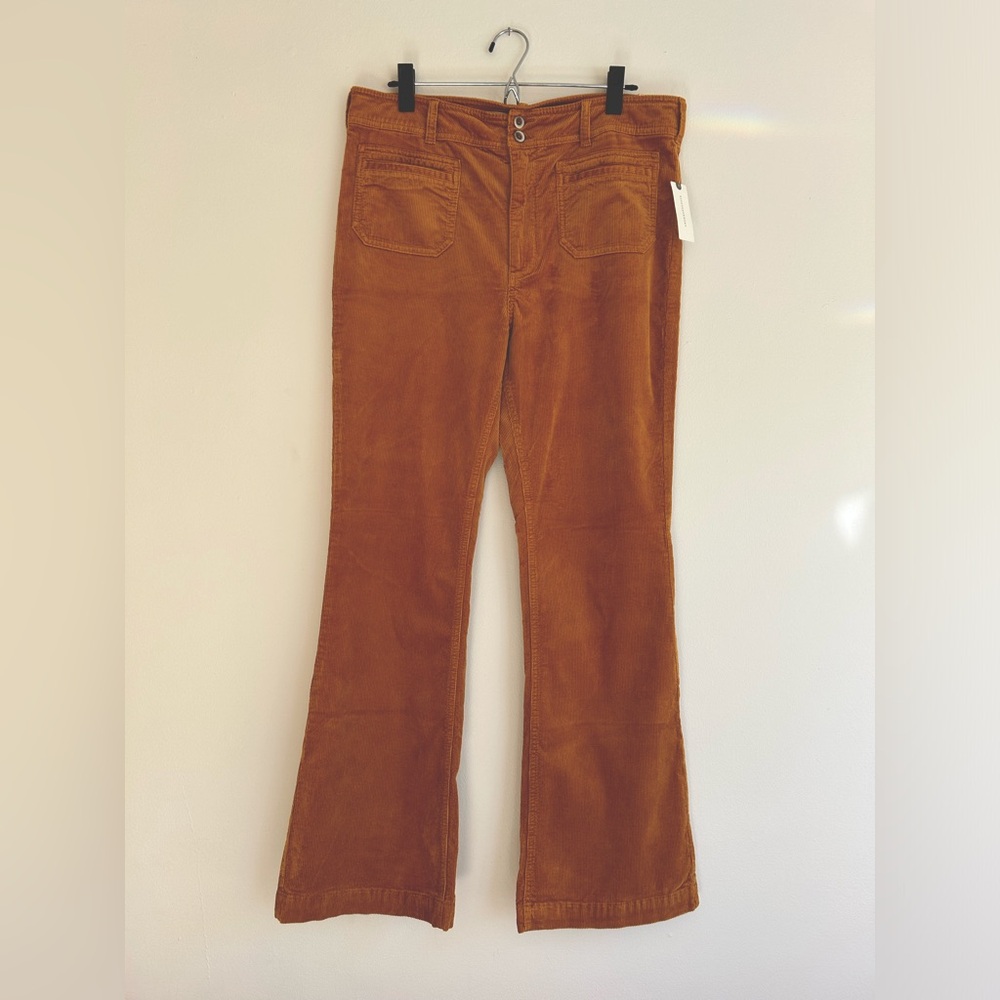 NWT Pilcro/Anthropologie cedar brown/orange bootcut corduroys 32